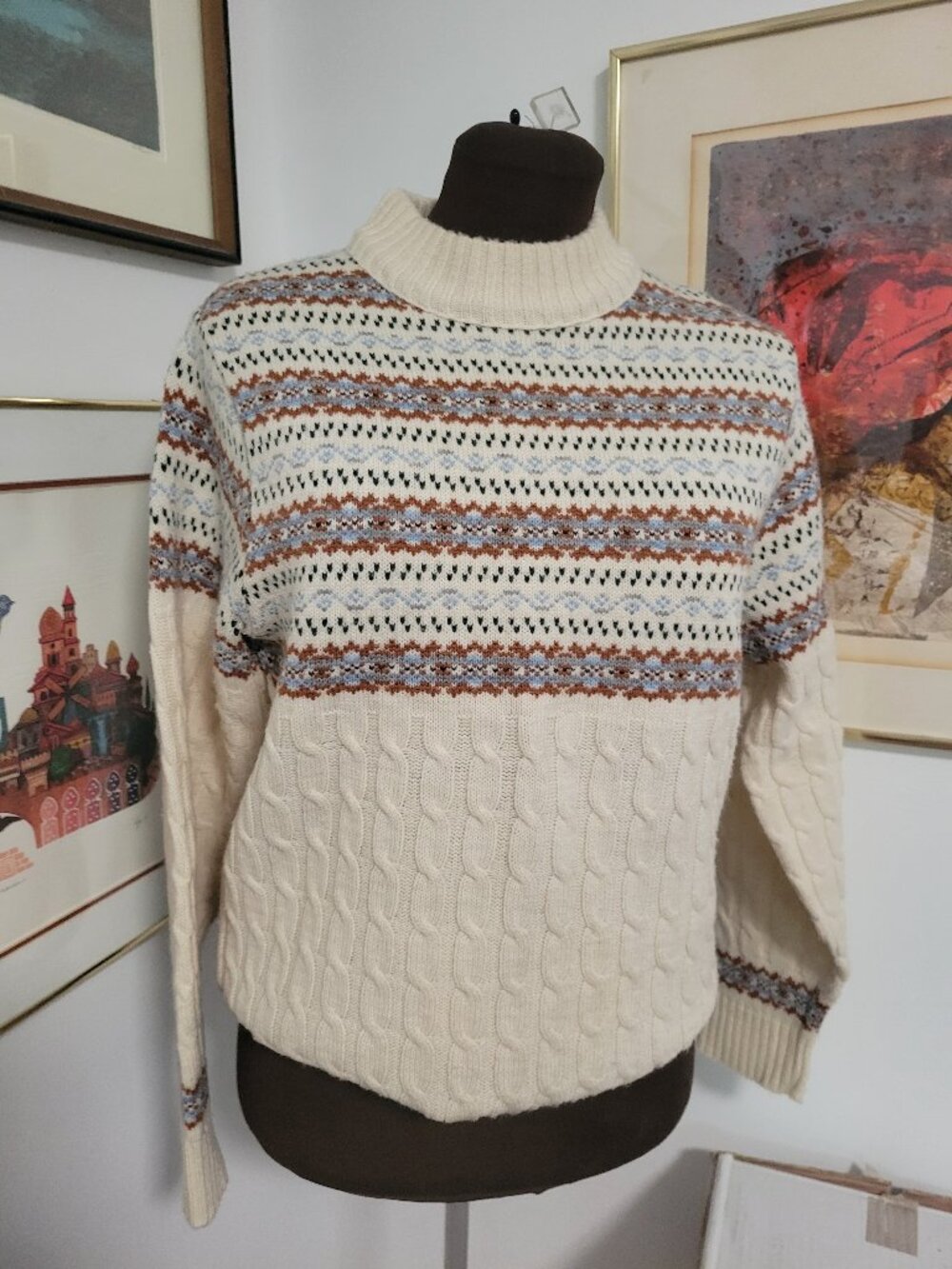 Vintage 70's Lord Jeff Fairisle Sweater Size M